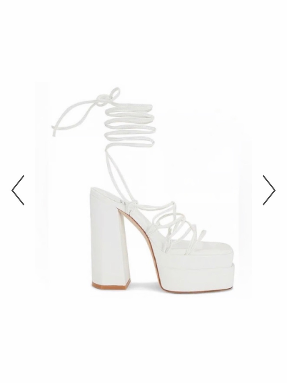 Jeffrey Campbell White Strappy Platform Block Heels - Picture 7 of 8